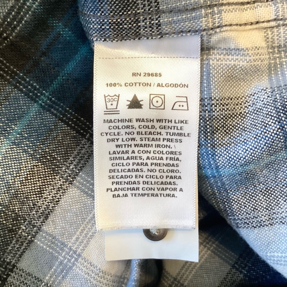 Pendleton Mason Long Sleeve Plaid Button Down Flannel Shirt - Blue - L - Picture 6 of 6